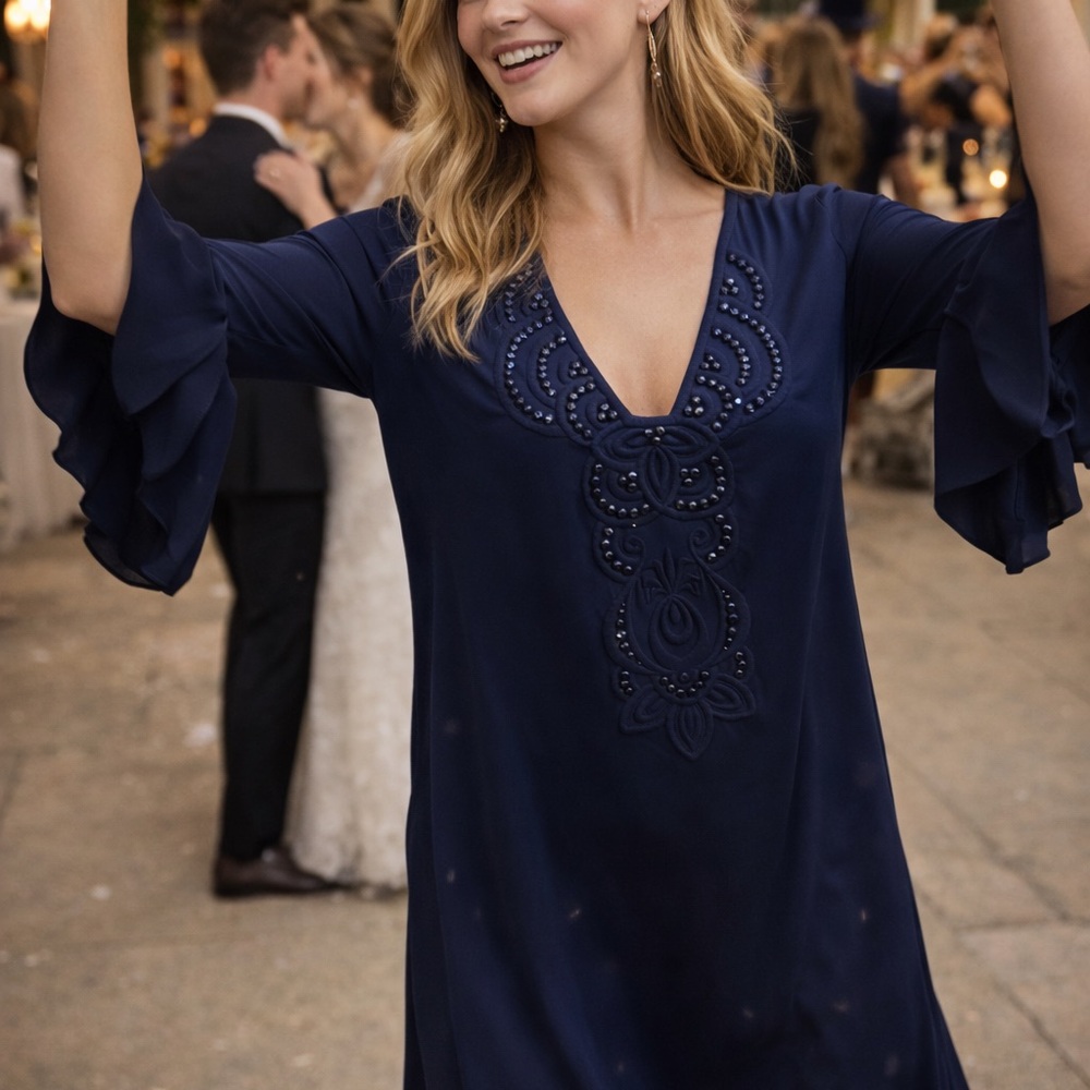 Lilly Pulitzer Elegant Navy Blue Women's Dress